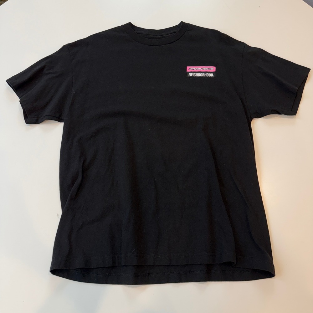 Anti Social Social Club Neighborhood Black Cotton Graphic T-Shirt Mens XL